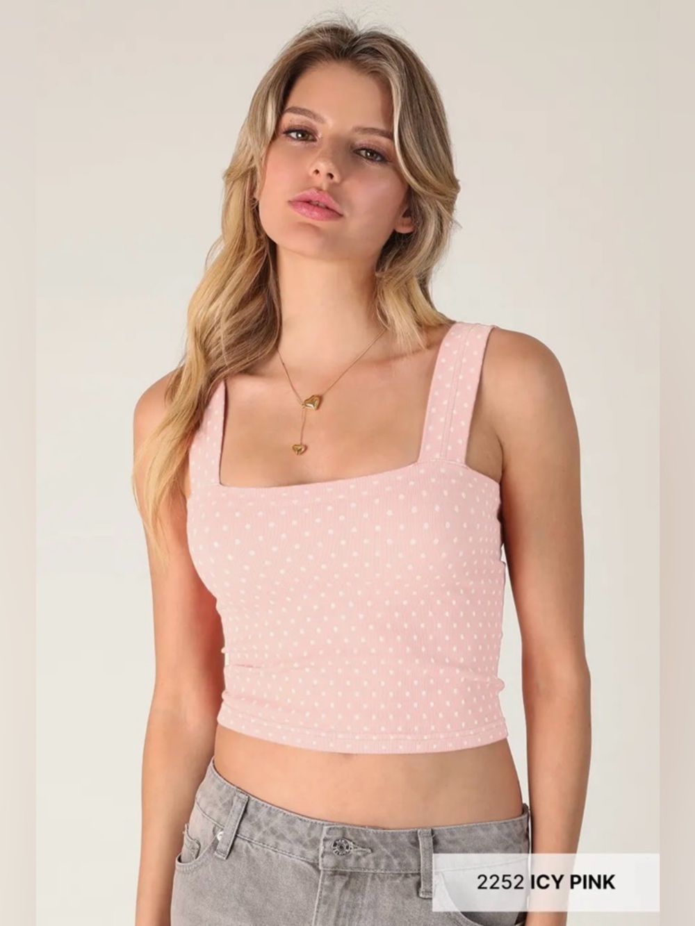 🆕🤍ICY PINK DOT TANK